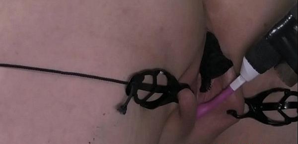  Tattood bdsm sub penetrated with objects